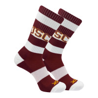 USC Trojans Cardinal and White Arch Rugby Stripe Crew Socks